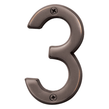 Hy-Ko 4In Old World Bronze Number 3, 3PK A30943